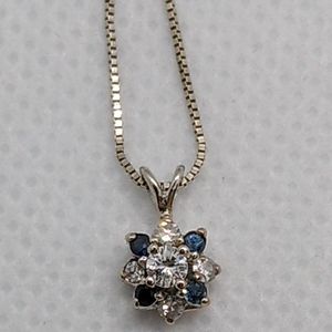 14K Iolite Diamond Snowflake Necklace